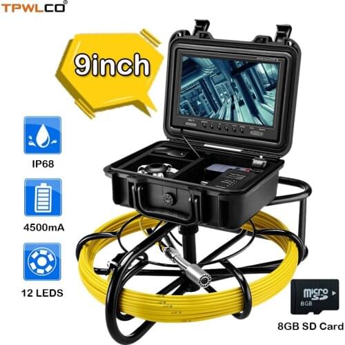 Pipe Inspection Industrial Endoscope Camera System With DVR Function 9" Color Monitor 20m Cable Reel Diameter 23mm Camera
