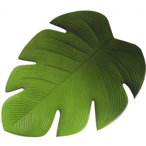 Tablecloth Sheet Green Leaf Shape EVA Insulation Mat Simulation Tropical Palm Pad Table Kitchen Mat Accessories