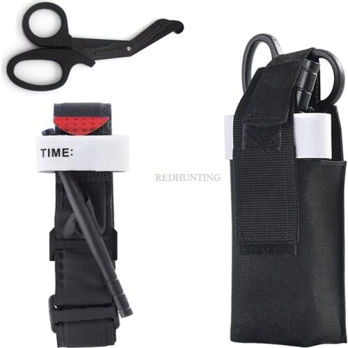 Tactical Medical Shears Pouch Molle Medical Shears Pouch EMT Scissors Bag Fit for Tourniquet EMT Shears Folding Knife