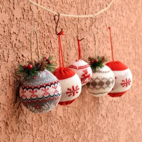 Christmas tree decoration pendant yarn ball 10cm christmas ball ball cloth ornaments kindergarten household can not drop