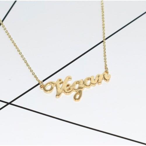 Vegetarische Symbool Aanpasbare Letters Vegan Ketting Vegan Lifestyle Gift Sieraden voor vrouwen