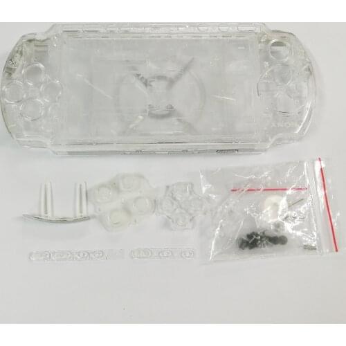 High quality For PSP3000 PSP 1000 2000 3000 Clear Transparant console Shell replacement full housing cover case with buttons kit