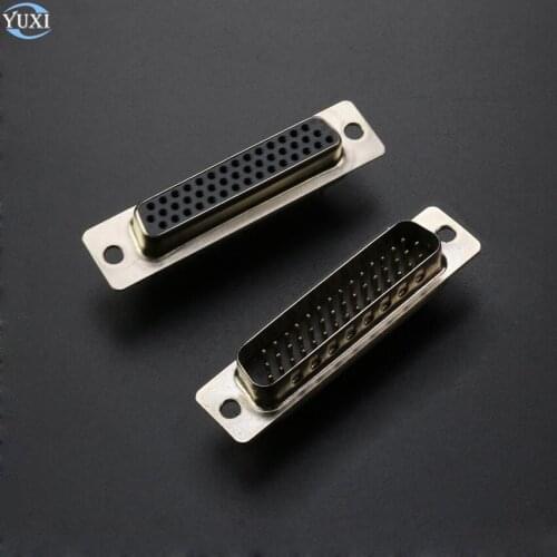 YuXi 1pc DB44 Female Male PCB Mount Serial Port Connector Solder Type D-Sub Connector Plug Jack Adapter 3 Rows 44 Pin 44P