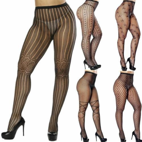 Hirigin Womens Pantyhose Tights Fishnet Mesh Stockings Underwear Lace Sheer Plus Size