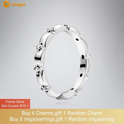 Volayer 925 Sterling Silver Rings Flower Petals Band Rings Original 925 Silver Women Ring Engagement Rings Women Jewelry Making