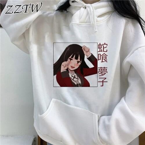 Winter Kakegurui Oversized Sweatshirt Men and Womens Hoodies Harajuku Warm Pullover Womens Korean Style