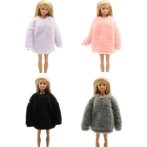 1/6 BJD Doll Clothes Winter Fur Shirt Coat For Barbie Clothes Outfits Jacket 30cm Dolls Playhouse Accessories Kids DIY Toy Gifts