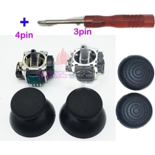 3PIN 4PIN Analogue Joystick Sensor Potentiometers W/ Thumbsticks Silicon Grips for PS 3 PS3 Controller Analog Joysticks