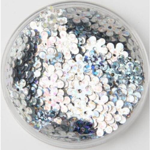 3000pcs/lot 9mm Flat Flower Centre Hole Loose Sequins Sewing Kids DIY Garment ,Wedding Craft,Accessories Laser Silver Confetti