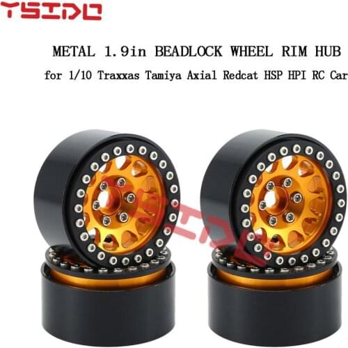 4Pcs Aluminum Alloy 1.9 2.2 Beadlock Wheels Rims for 1/10 RC Crawler Axial SCX10 SCX10 II 90046 AXI03007 Traxxas TRX4 D90