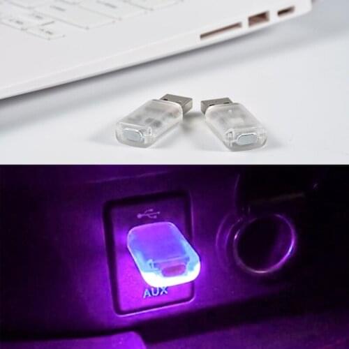 5V Car LED Atmosphere Light Touch Sound Control Decorative Light USB Magic Stage Effect Light Cigarette Lighter F19A