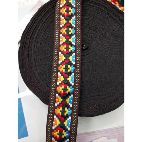 5 yards/lot Woven Jacquard Ribbon 4.5cm Geometric pattern for bags Garment accessories LS-4310