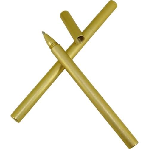 ACMECN Slim 0.5mm Gel ink Pen Brass Matt Liquid ink Pens Unique Novelty Design Writing Instrument Stationery Gifts Antique Pen