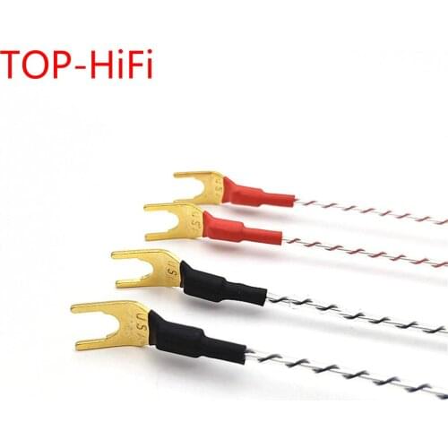 TOP-HiFi 4pcs/lot Hi-End Audio VALHALLA Speaker Jumper Link 7N Sliver Plated Audio Cable For Speakers 20cm Length