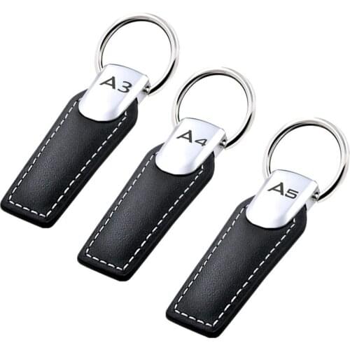 Car Logo Leather Keychain Keyring Key Chain Ring Key Holder for Audi A3 A4 A6 A7 A8 B6 S3 S4 S5 RS Q5 Car Styling Accessories