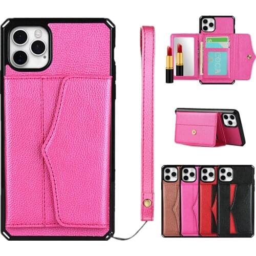 Case for iPhone 12 11 Pro Max SE 2020 7 8 Plus Shockproof Phone Coque for iPhone 12 Mini X XS XR Fashion with Lanyard Back Cover