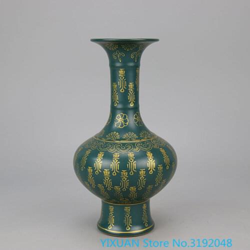 Porcelana antigua de la botella del bordado del estilo de la vida colorido y del esmalte verde de malaquita del modelo anu