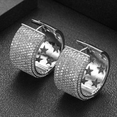 Janekellytrendy Geometricwer mix Hoop Earrings For Women Accessories Full Cubic Zirconia Earrings Jewelry pendientes mujer moda