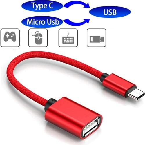 2Type Micro USB OTG Cable Type C To USB Adapter OTG Charging Type-C Micro Charger Data Cable Converter for Xiaomi Samsung Huawei