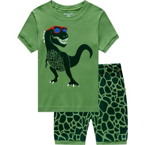 Baby Boys Clothing Sets Summer Cotton Cartoon Dinosaur Kids Clothes Casual T Shirt And Short Pants Suit For 1-4 Years Old