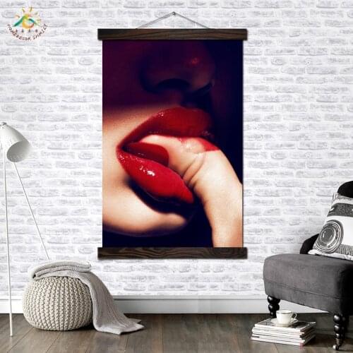 Red Lipstick Vintage Posters and Prints Scroll Painting Canvas Wall Art Pictures Farme Painting Canvas Art Print Wall Poster