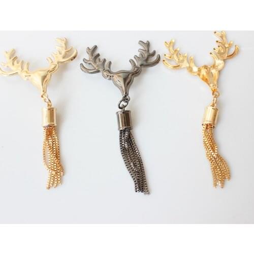 Metal Cute Deer clasp buckle conchos Buckles Bag Purse Hat Decor Hardware DIY Leather Craft Accessory Golden 60mm