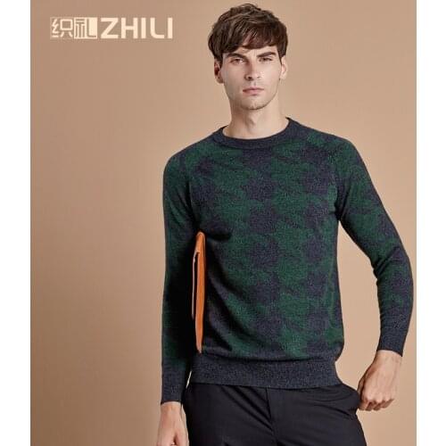 High Quality New 2017 Autumn Winter Knitted Sweater Men Fall Clothing Brand Casual Shirt 100% Cashmere Wool Pullover O-Neck
