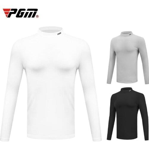 PGM Golf Clothing Long Sleeve Bottoming Shirt Autumn Winter Wear Sports Mens Thermal Underwear Plus Velvet Inside velvet inside