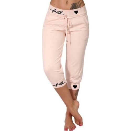 Plus Size Shorts Summer Fitness Sports Capri pants Casual Letter love Trousers Bermuda Shorts Women Plus Size Womens Clothing