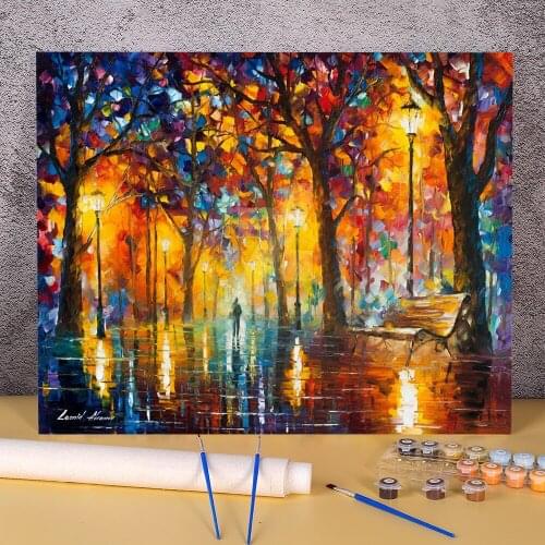 Bench Patience DIY Paint By Numbers Package Oil Paints 40*50 Boards By Numbers Home Decoration For Wholesale