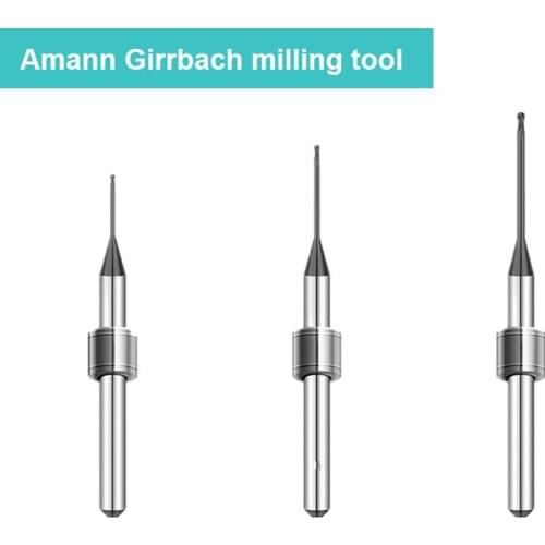DC dental bur for cad/cam milling machine, 3mm shaft diameter 0.6mm;1.0mm;2.0mm;2.5mm-DENTAL CAD CAM LABS teeth material white