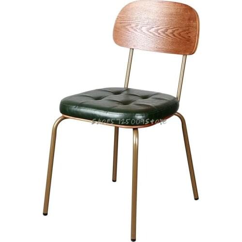 Industrial style American country chair home Nordic hotel cafe dining chair retro wrought iron soft armrest bar chair