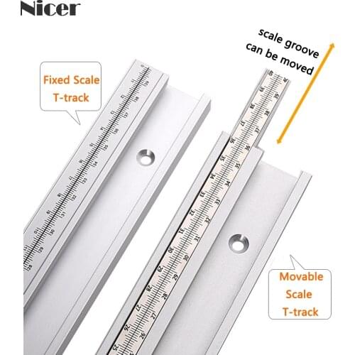 45 Type T Track With Scale Aluminium Alloy T-tracks Slot Miter Track DIY Table Saw Workbench Woodworking Tools 400-1220MM