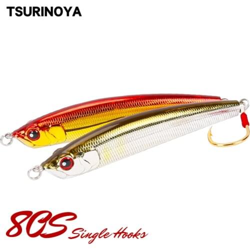 TSURINOYA Fishing Lure DW57 Sinking Pencil Hard Lure 80mm 14.3g Long Shot Artificial Wobblers Stickbait Bass Lure Swimbait