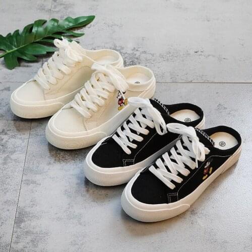 Disney childrens cartoon Minnie Mickey non-slip soft-soled canvas shoes student women casual slippers sandals home shoes