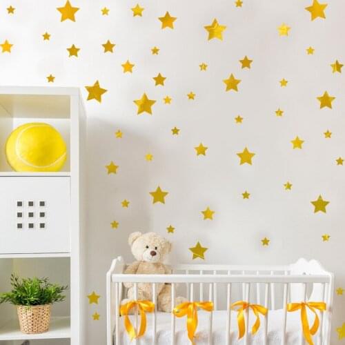 Vivid Golden five-pointed star wall stickers kindergarten living room bedroom wall decoration wall stickers for kids rooms