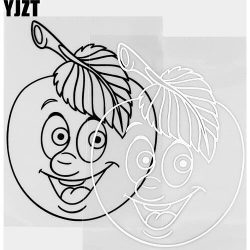 YJZT 11.2×15CM Funny Apple High Quality Car Stickers Body Decoration Cartoon Vinyl Decals Black / Silver 20B-0519