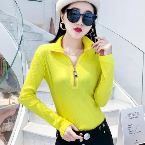 Womens sweaters2019 autumn and winter high neck sweater women long sleeve bottoming shirt top crop sweater christmas sweater