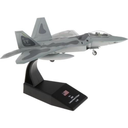 1:100 F-22 Fighter Raptor Metal Airplane Mode Aircraft For Collections Home Desk Top Decoor
