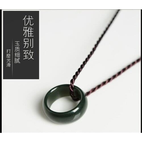 100% Natural Dark Green Stone Pendant Widen Ring Beautiful Finger Rings Men Womens Fashion Stone Jewelry