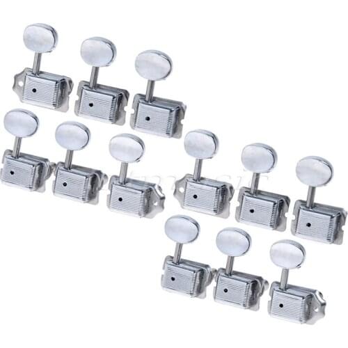 12R Round In Line Chrome Tuning pegs/Machines For Fender Tele Strat Guitar Replacement