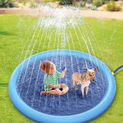 170*170cm Pet Sprinkler Pad Play Cooling Mat Swimming Pool Inflatable Water Spray Pad Mat Tub Summer Cool Dog Bathtub for Dogs