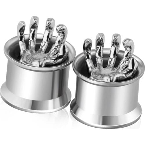 2pcs Stainless Steel Dangle Gauges Ear Tunnels and Plugs Flesh Piercings Screw Fit Ear Stretched Piercing Body Jewelry