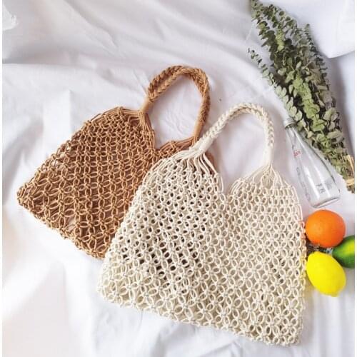 2021 Summer Splice Straw Women Shoulder Bags Striped Hand-woven Women Handbags Large Paper Rope Woven Ladies Shoulder Bags