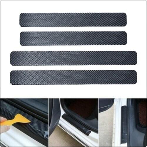 4PCS Car Styling Stickers Scuff Anti Scratch Carbon Fiber for Volvo V40 V60 Any Cars S40 S60 S80 XC60 XC90