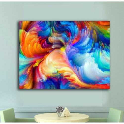 5 paint the rainbow the color blur pattern Paiting Home Decor On Canvas Modern Wall Art Canvas Print Poster Canvas Painting