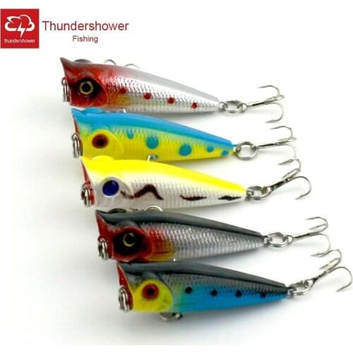 5pcs Bionic Popper Fishing Lure Small Floating Topwater Plastic Hard Carp Bait Isca Pesca Fishing Wobbler Swimbait 5cm 4.9g