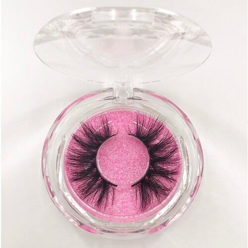 5D Real Mink Eyelashes Custom Packaging Natural Lash with Round Lash Case