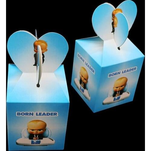 6pcs/lot Boss Baby theme gift boxes birthday party decorations party supplies Baby Boss theme candy boxes