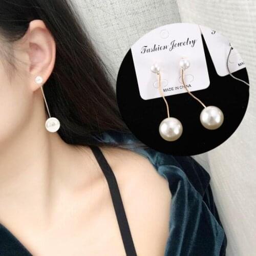 Pearl Earrings Female 2019 New Super Fairy Temperament Wild Pendant Net Red Long Earrings Wedding Earrings Jewelry Accessories